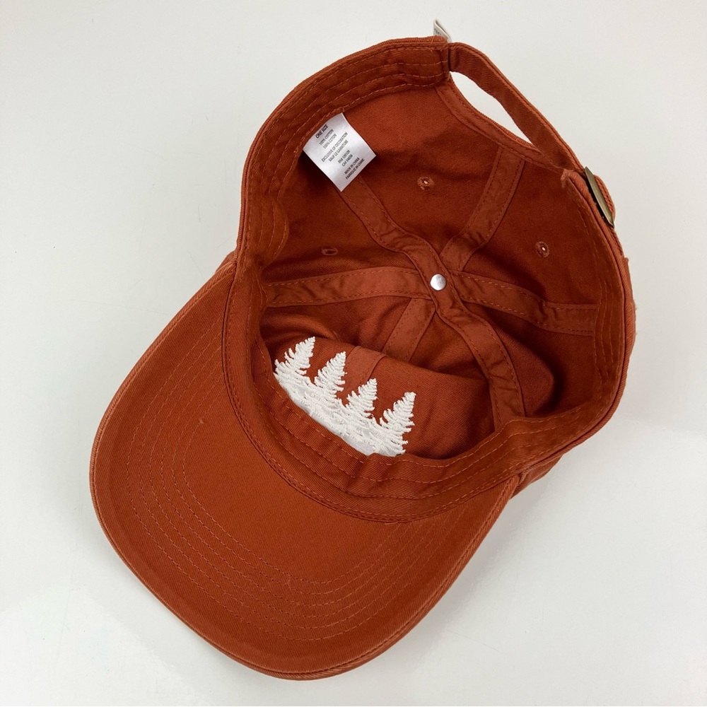 Life Is Good Unisex Hat Burnt Orange & White Embroidered Trees Logo Strapback - Picture 8 of 10